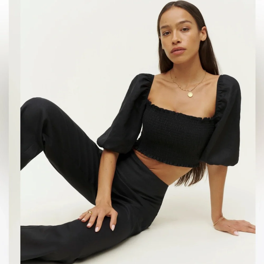 Reformation Scarlett linen two piece